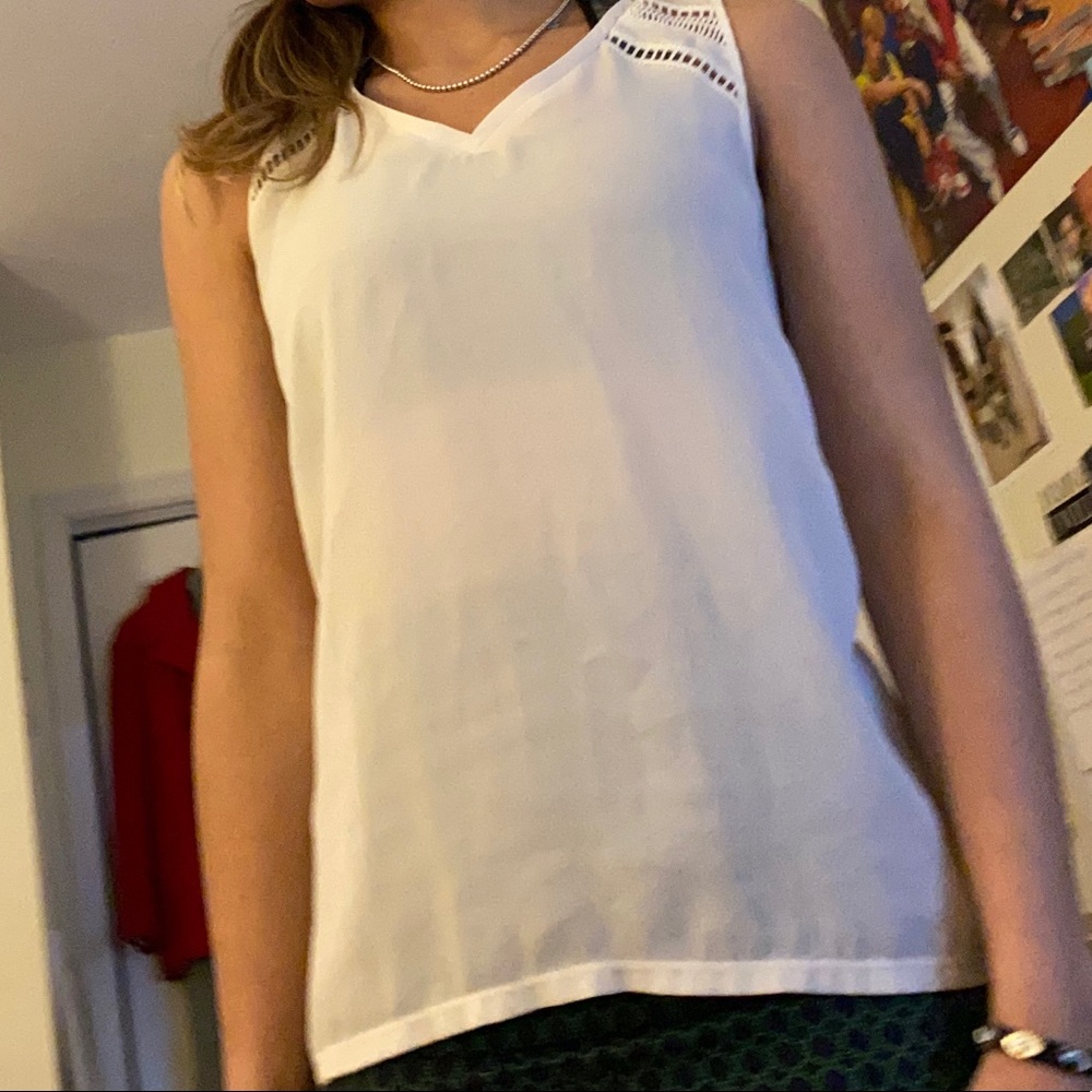 Sheer white tank top